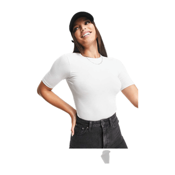 White skinny fit t-shirt bodysuit