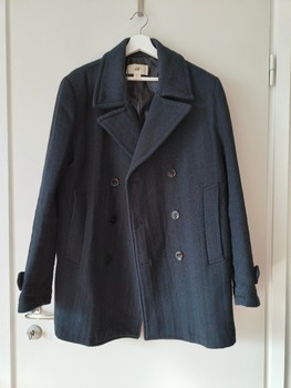 Navy wool blend pea coat
