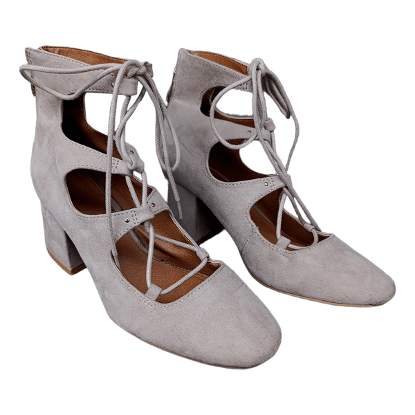 H&M beige-light pink lace-up heels size 37