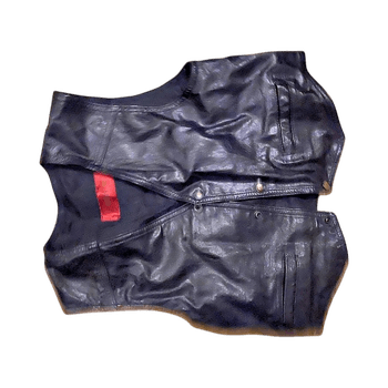 Vintage musta nahkaliivi