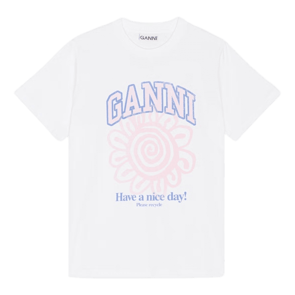 Hvid Ganni t-shirt