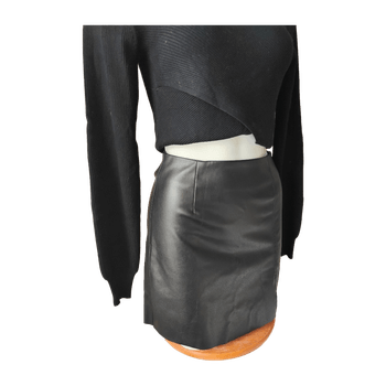 Black leather skirt 