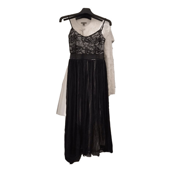 Black lace midi dress