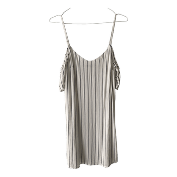 Striped cold shoulder dress