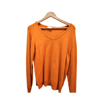 Vila sinapinkeltainen v-kaula-aukkoinen neule