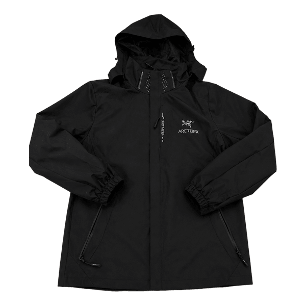 Black hooded jacket