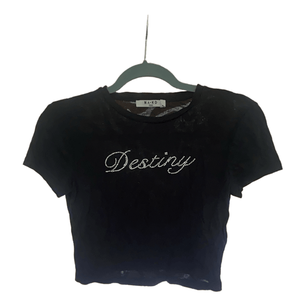 Sort t-shirt med print