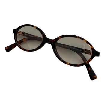 Miu Miu tortoiseshell-effect oval blue light glasses