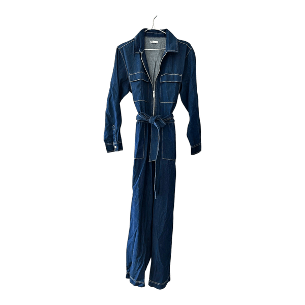 Sininen denim haalari