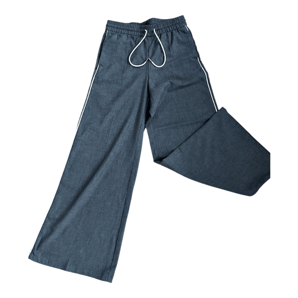 Grey wide-leg trousers