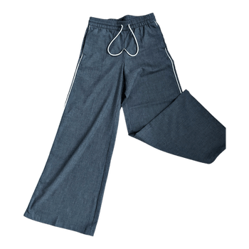 Grey wide-leg trousers