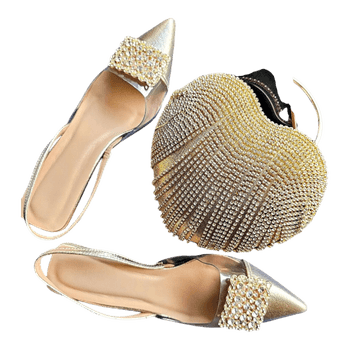 Guldbelagt taske og sko,✨️ prisen er 2 for 1 🎊