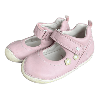 Pink leather baby shoes