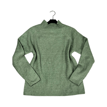 Green ribbed knit sweater