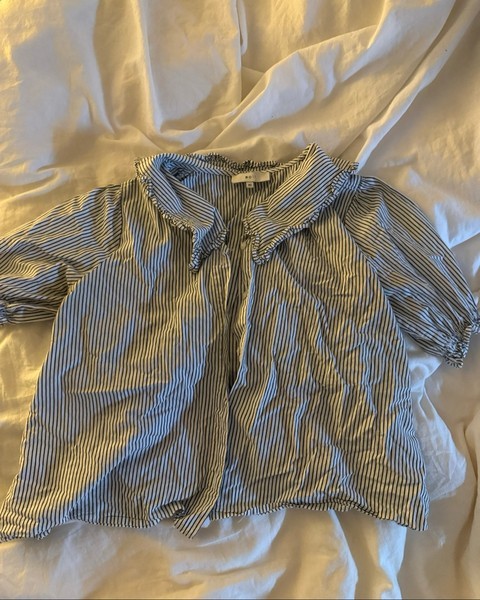 Stribet bluse med krave