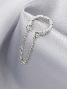 Silver chain ear cuff