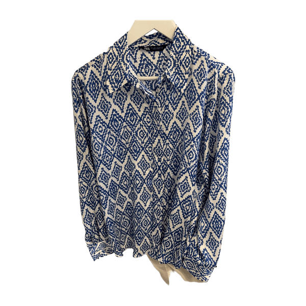 Zara printed satin shirt