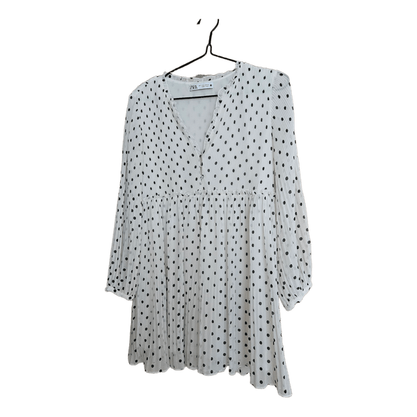 Zara white polka dot dress
