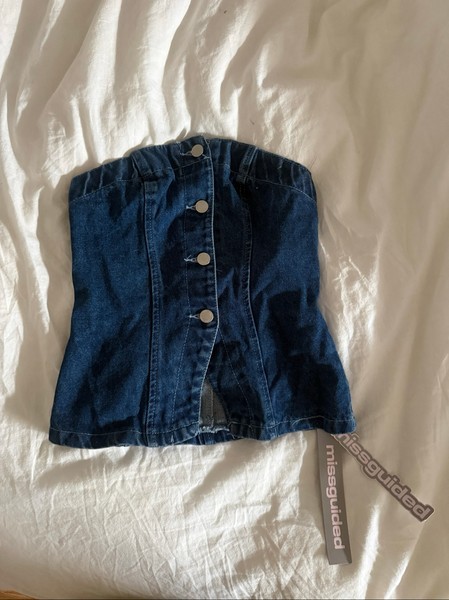 Missguided/SHEIN denim tubetop