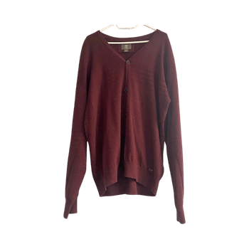 Timberland 100% Wool Cardigan Sweater – Size L – Burgundy