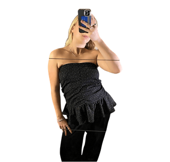 Monki black top with gold dots