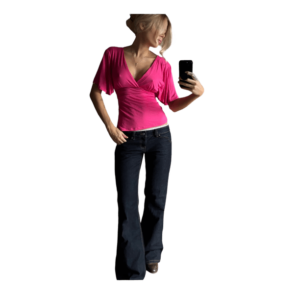 Pink top med v-udskæring