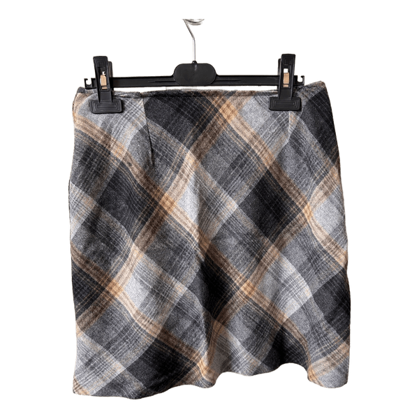 Grey plaid mini skirt