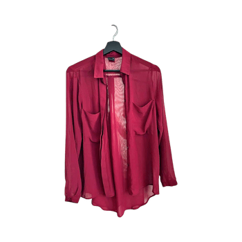 Burgundy sheer shirt