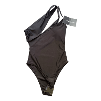 Black one-shoulder swimsuit