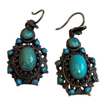 Kauniit vintage-tyyliset turkoosit korvakorut jewelry