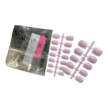 Pink french artificial nails