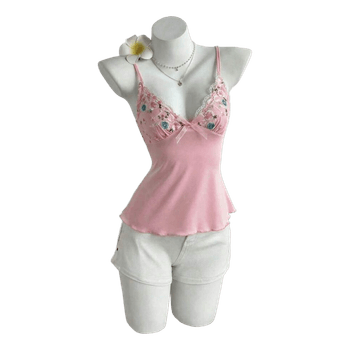 Pink floral camisole top
