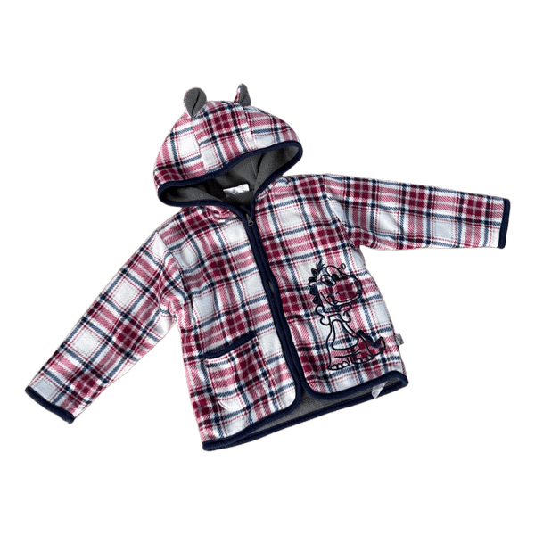Plaid fleece zip hoodie