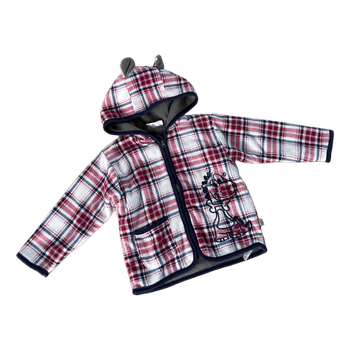 Plaid fleece zip hoodie