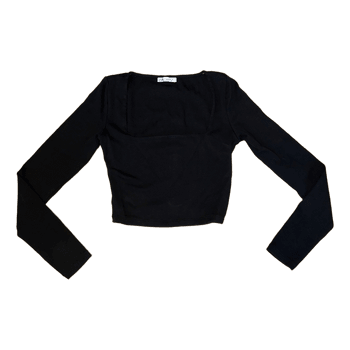 Black long-sleeved top