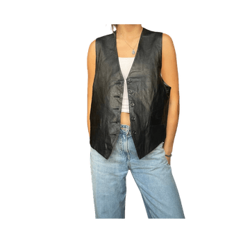 Leather vest / Musta nahkaliivi