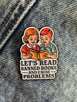 Banned books enamel pin