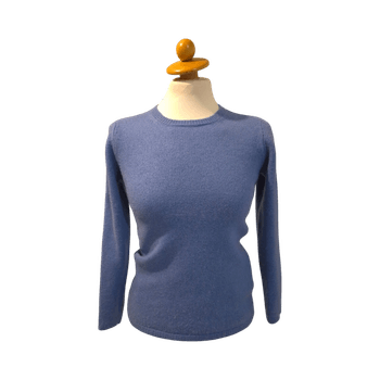 100% Cashmere Blue Sweater by Ingrid – Size S