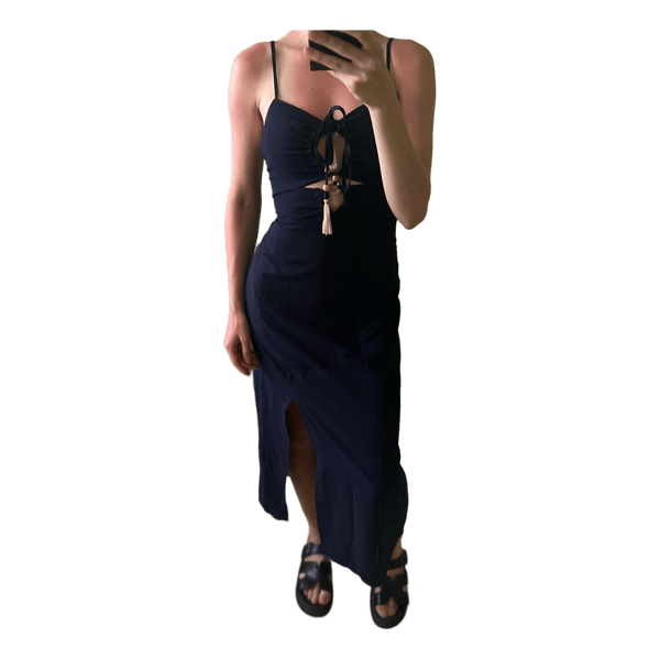 Black cut-out midi dress