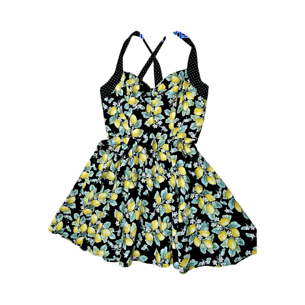 Floral lemon print pinup  dress