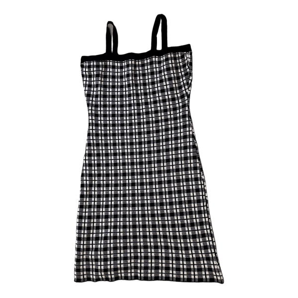 Black white plaid dress