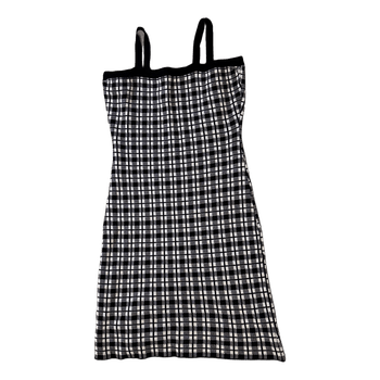 Black white plaid dress