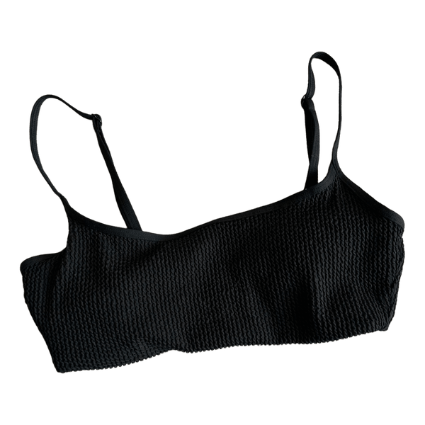 Black textured bikini top