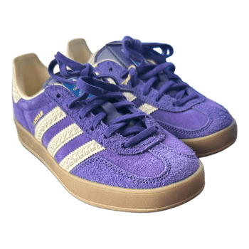 Purple Adidas Gazelle sneakers