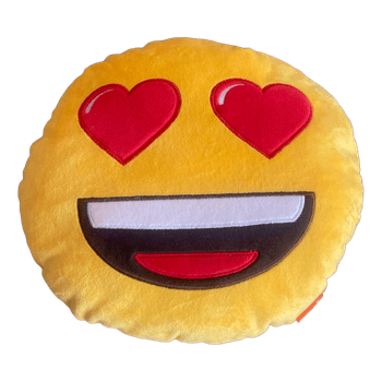 Yellow heart eyes pillow