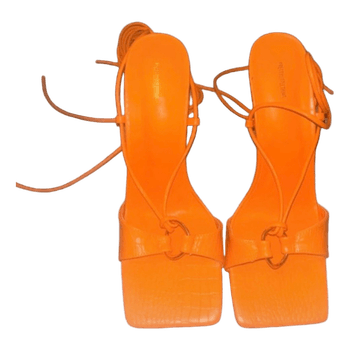 PrettyLittleThing Orange lace-up heels