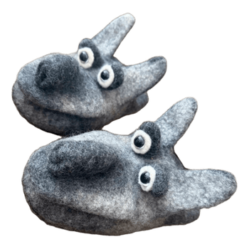 Gray wolf slippers