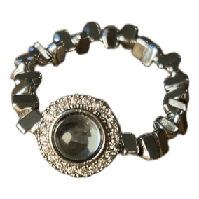 Silver tone crystal ring