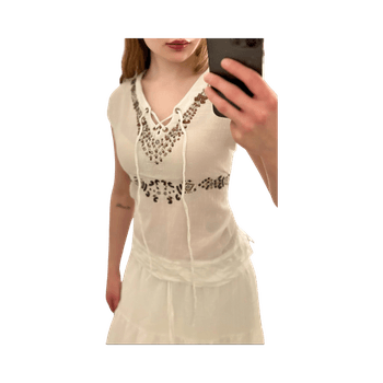 Vintage embroidered white blouse