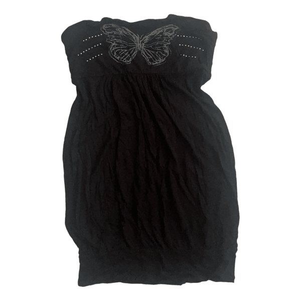 Black strapless bubble dress